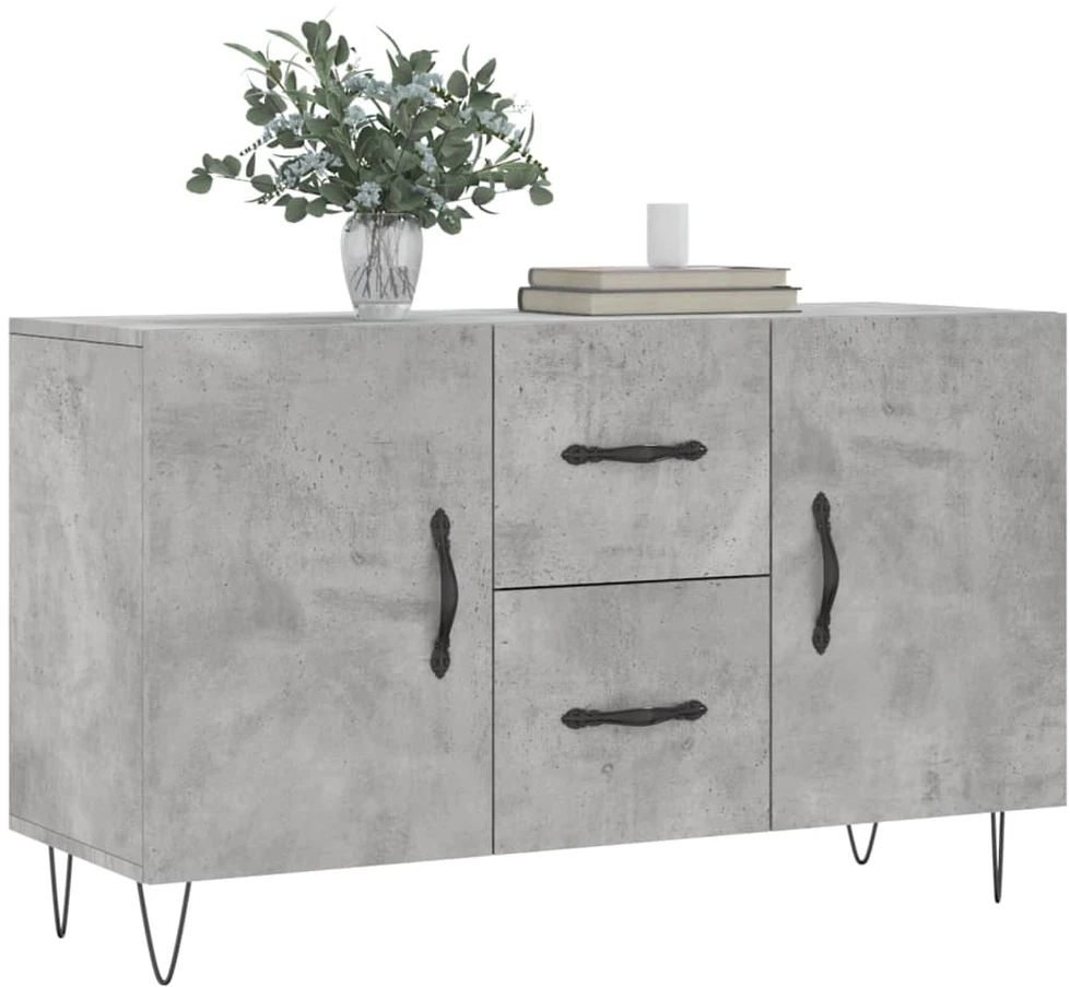 Šoninė spintelė, betono pilka, 100x36x60cm, apdirbta mediena