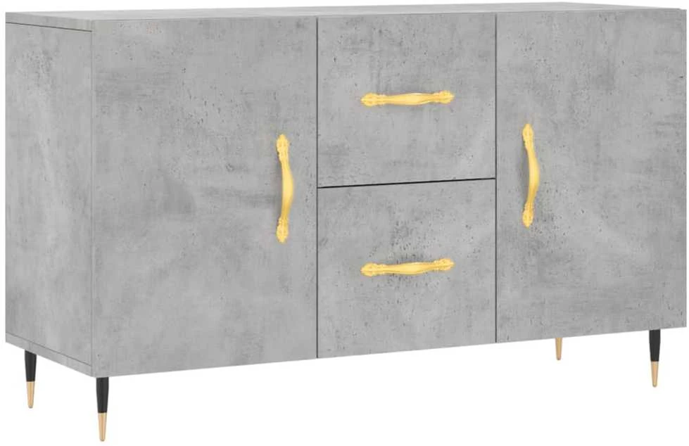 Šoninė spintelė, betono pilka, 100x36x60cm, apdirbta mediena