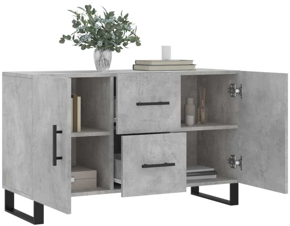 Šoninė spintelė, betono pilka, 100x36x60cm, apdirbta mediena