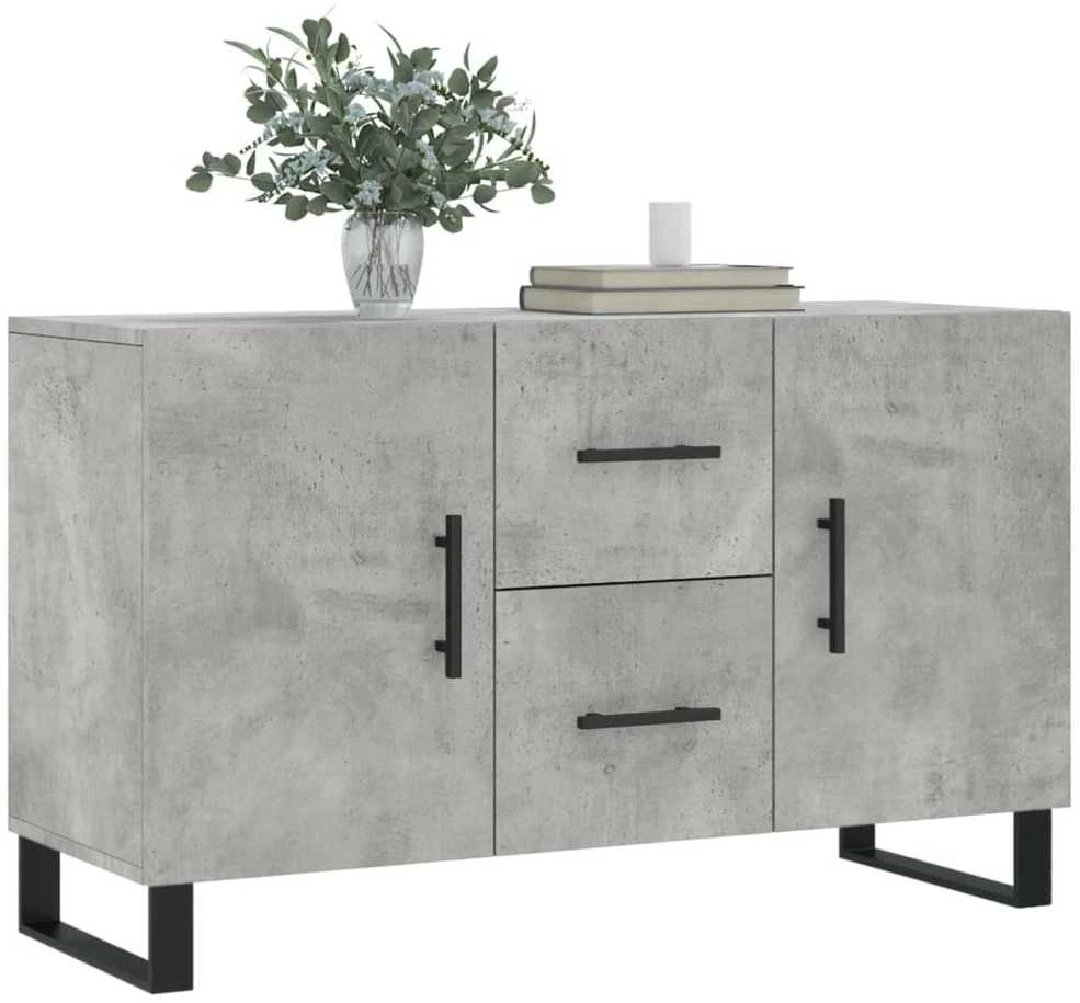 Šoninė spintelė, betono pilka, 100x36x60cm, apdirbta mediena