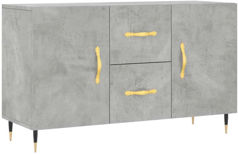 Šoninė spintelė, betono pilka, 100x36x60cm, apdirbta mediena