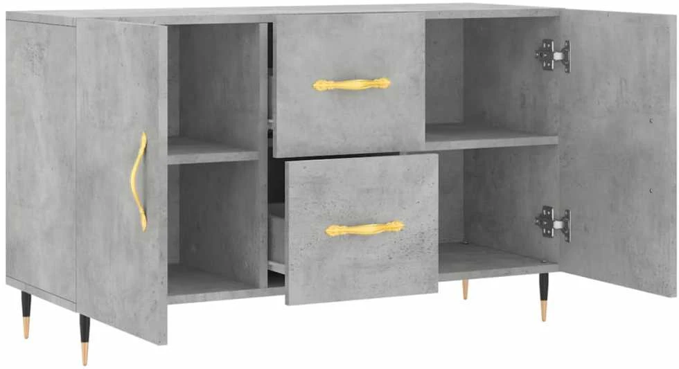Šoninė spintelė, betono pilka, 100x36x60cm, apdirbta mediena