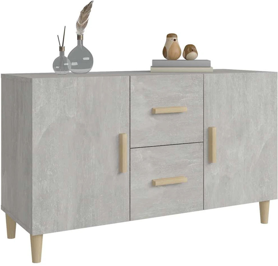 Šoninė spintelė, betono pilka, 100x36x60cm, apdirbta mediena