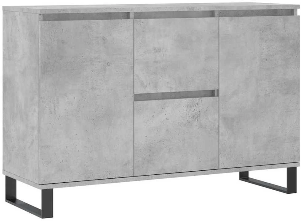Šoninė spintelė, betono pilka, 104x35x70cm, apdirbta mediena