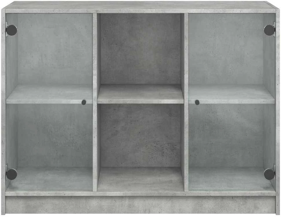 Šoninė spintelė, betono pilka, 102x37x75,5cm, apdirbta mediena