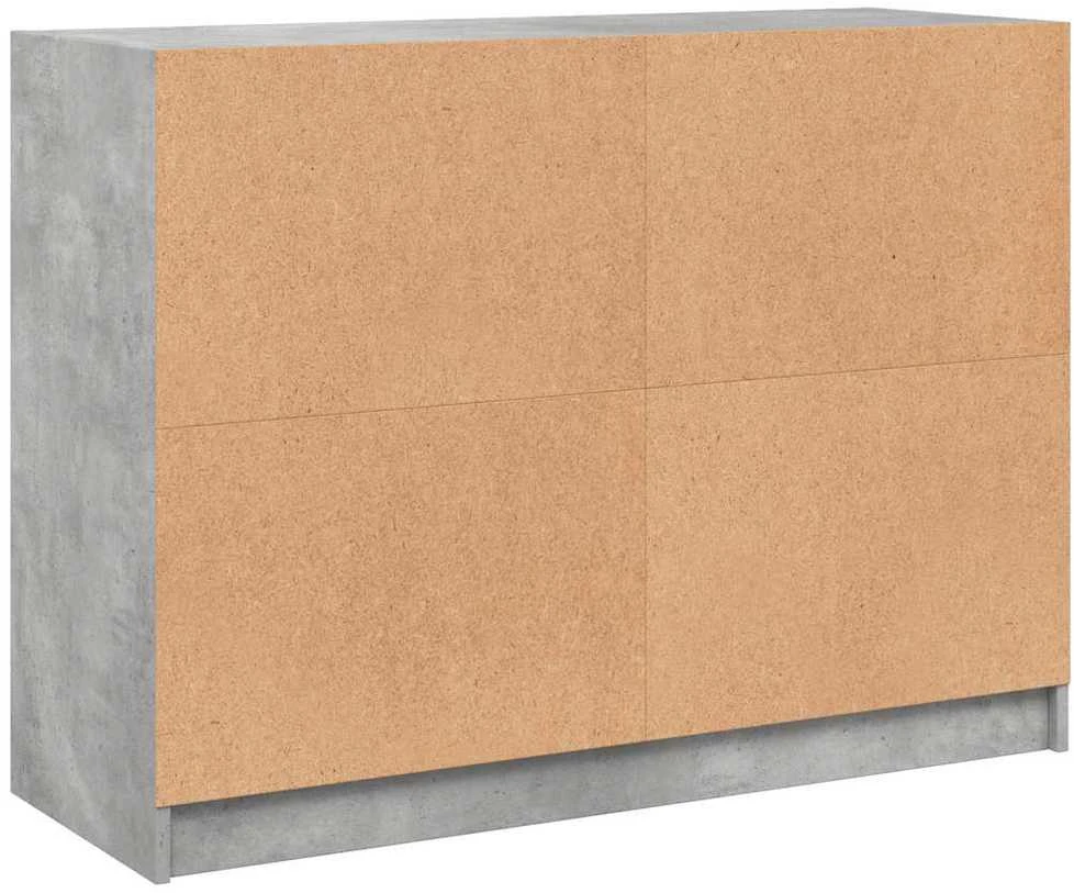 Šoninė spintelė, betono pilka, 102x37x75,5cm, apdirbta mediena