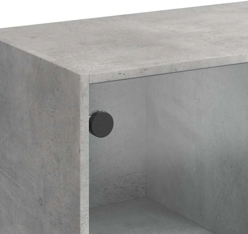 Šoninė spintelė, betono pilka, 102x37x75,5cm, apdirbta mediena