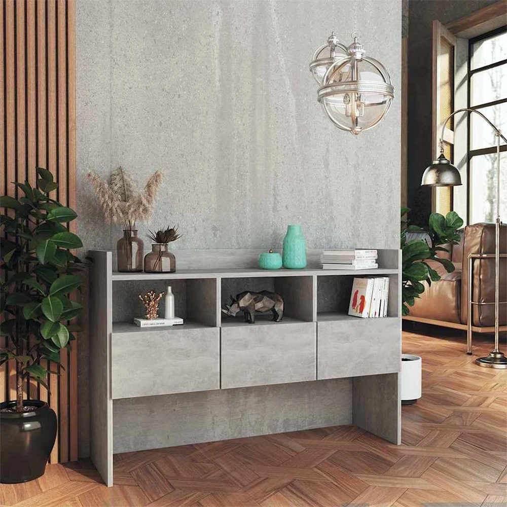 Šoninė spintelė, betono pilka, 105x30x70cm, apdirbta mediena