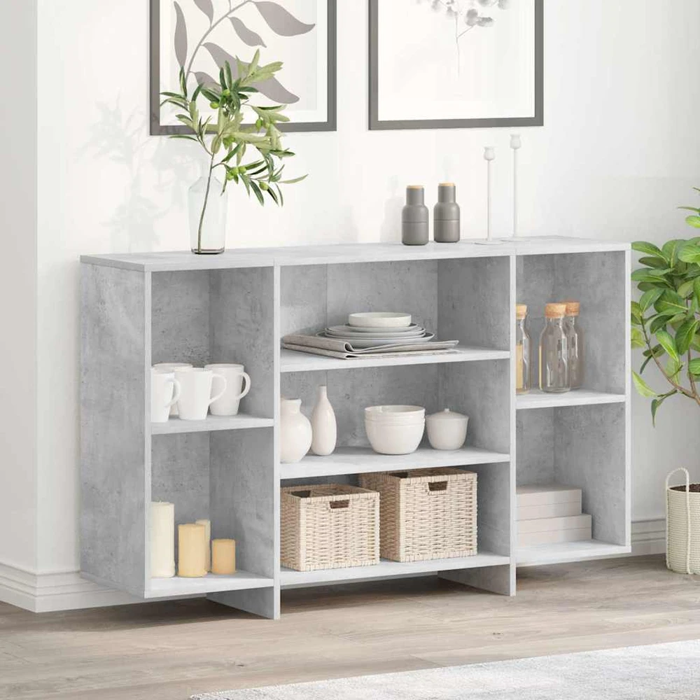 Šoninė spintelė, betono pilka, 120x30x75cm, apdirbta mediena