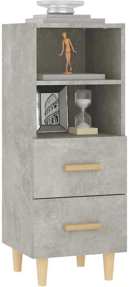 Šoninė spintelė, betono pilka, 34,5x34x90cm, apdirbta mediena