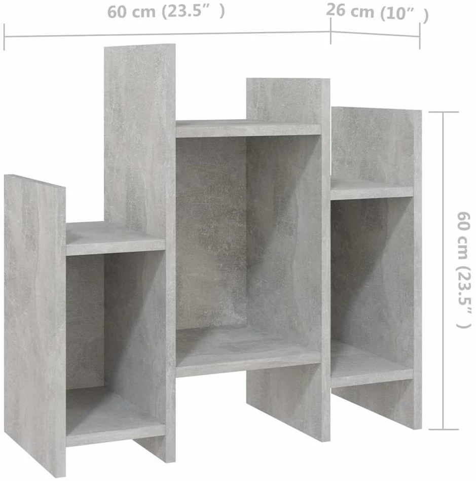 Šoninė spintelė, betono pilka, 60x26x60cm, apdirbta mediena