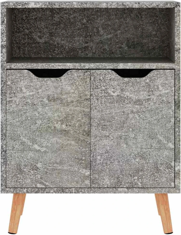 Šoninė spintelė, betono pilka, 60x30x72cm, apdirbta mediena