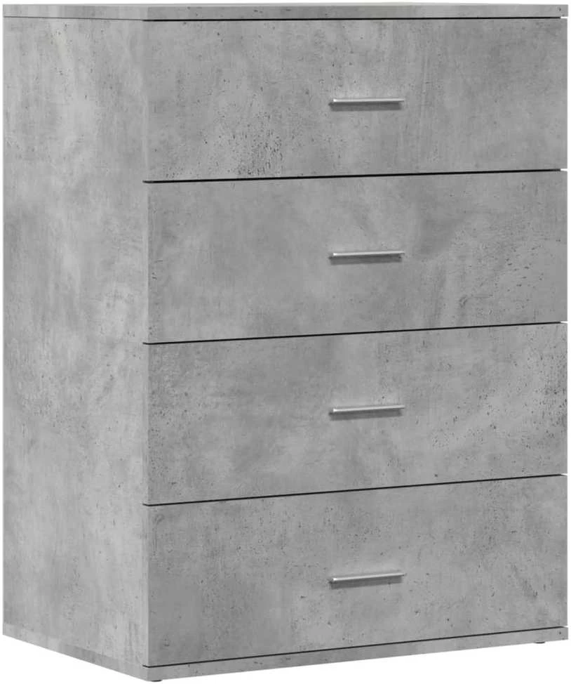 Šoninė spintelė, betono pilka, 60x39x80cm, apdirbta mediena