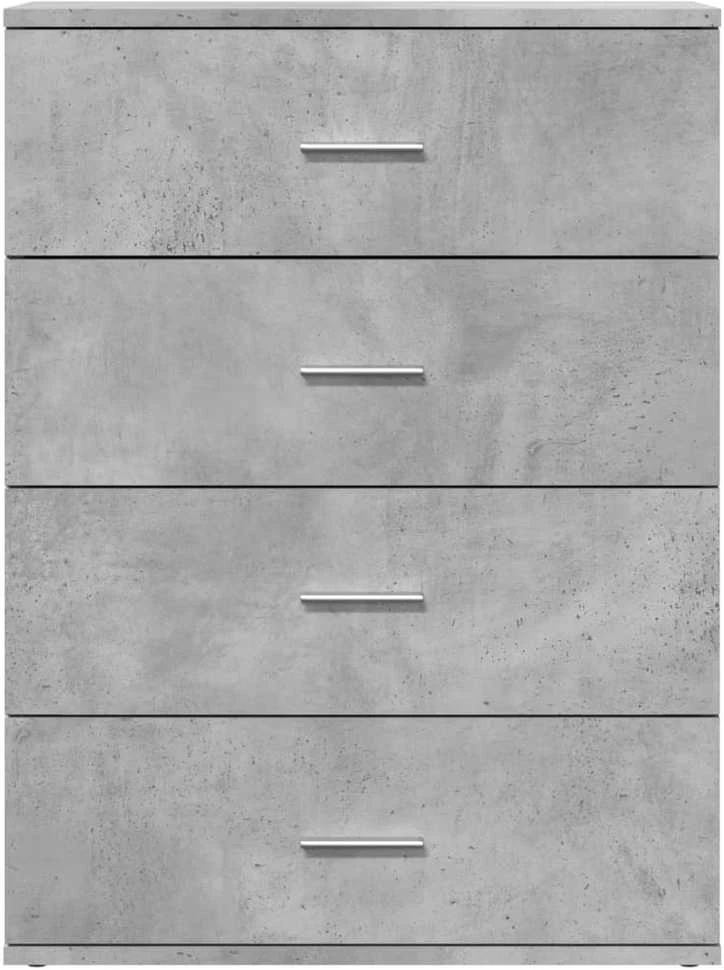 Šoninė spintelė, betono pilka, 60x39x80cm, apdirbta mediena