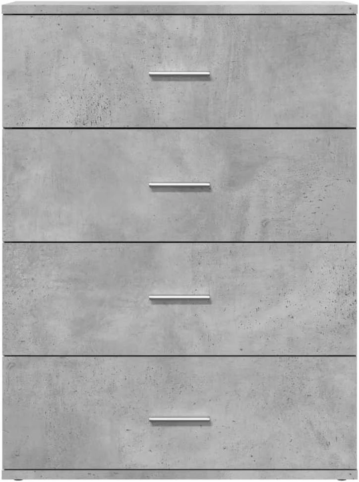 Šoninė spintelė, betono pilka, 60x39x80cm, apdirbta mediena
