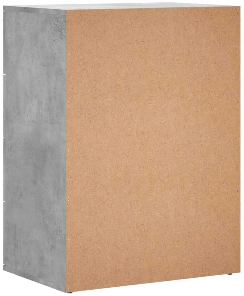 Šoninė spintelė, betono pilka, 60x39x80cm, apdirbta mediena