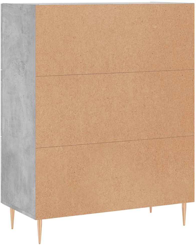 Šoninė spintelė, betono pilka, 69,5x34x90cm, apdirbta mediena