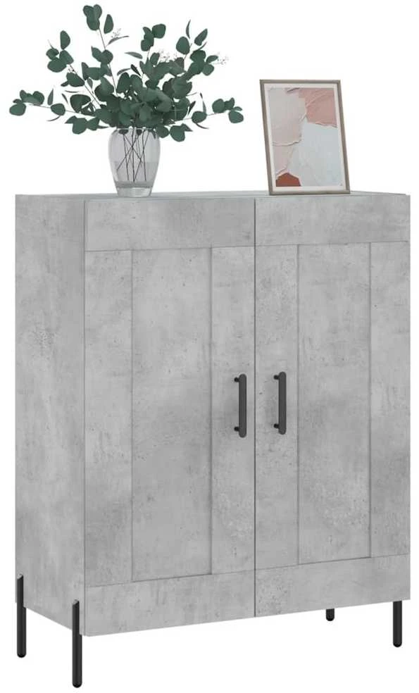 Šoninė spintelė, betono pilka, 69,5x34x90cm, apdirbta mediena