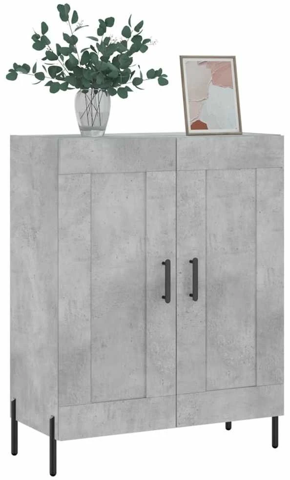 Šoninė spintelė, betono pilka, 69,5x34x90cm, apdirbta mediena
