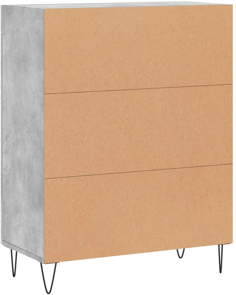 Šoninė spintelė, betono pilka, 69,5x34x90cm, apdirbta mediena