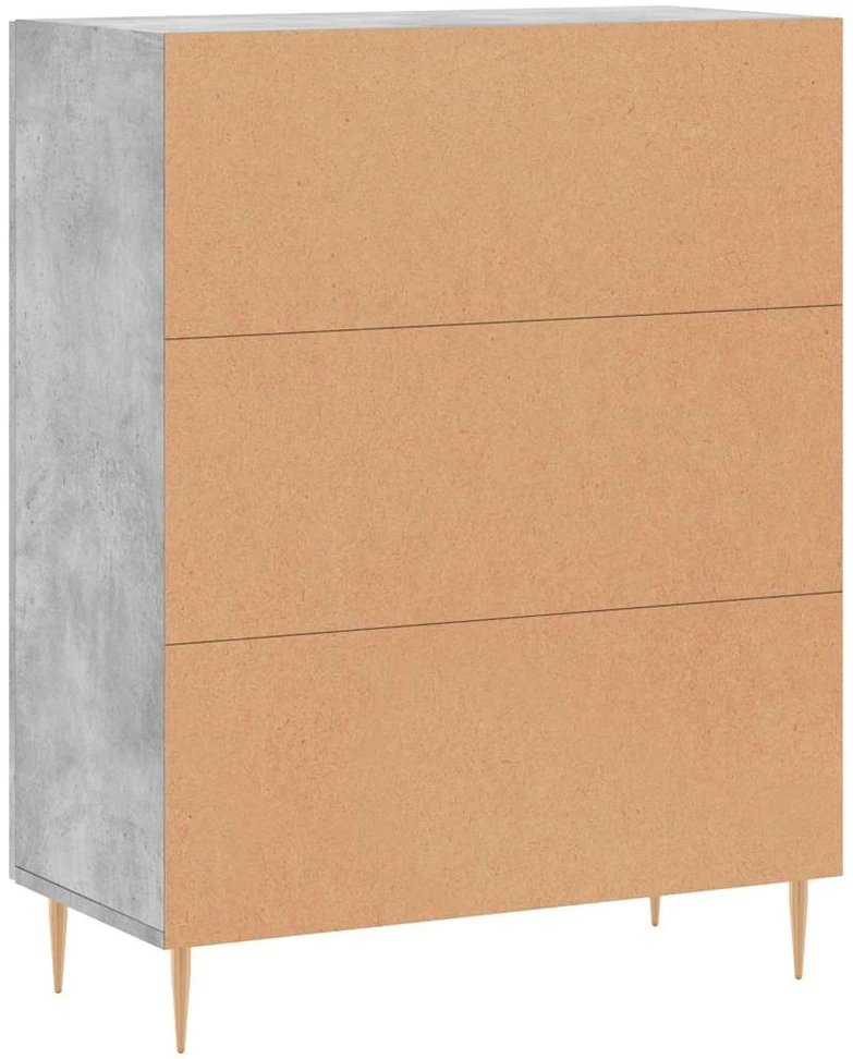 Šoninė spintelė, betono pilka, 69,5x34x90cm, apdirbta mediena