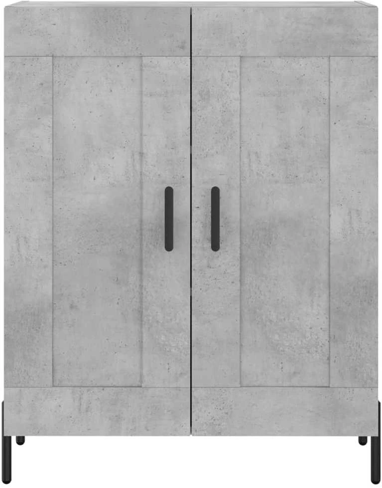 Šoninė spintelė, betono pilka, 69,5x34x90cm, apdirbta mediena