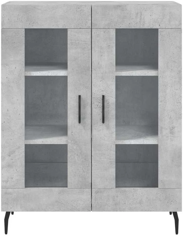 Šoninė spintelė, betono pilka, 69,5x34x90cm, apdirbta mediena