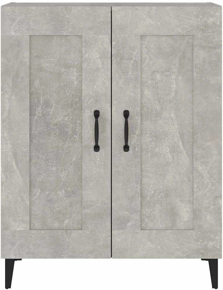 Šoninė spintelė, betono pilka, 69,5x34x90cm, apdirbta mediena