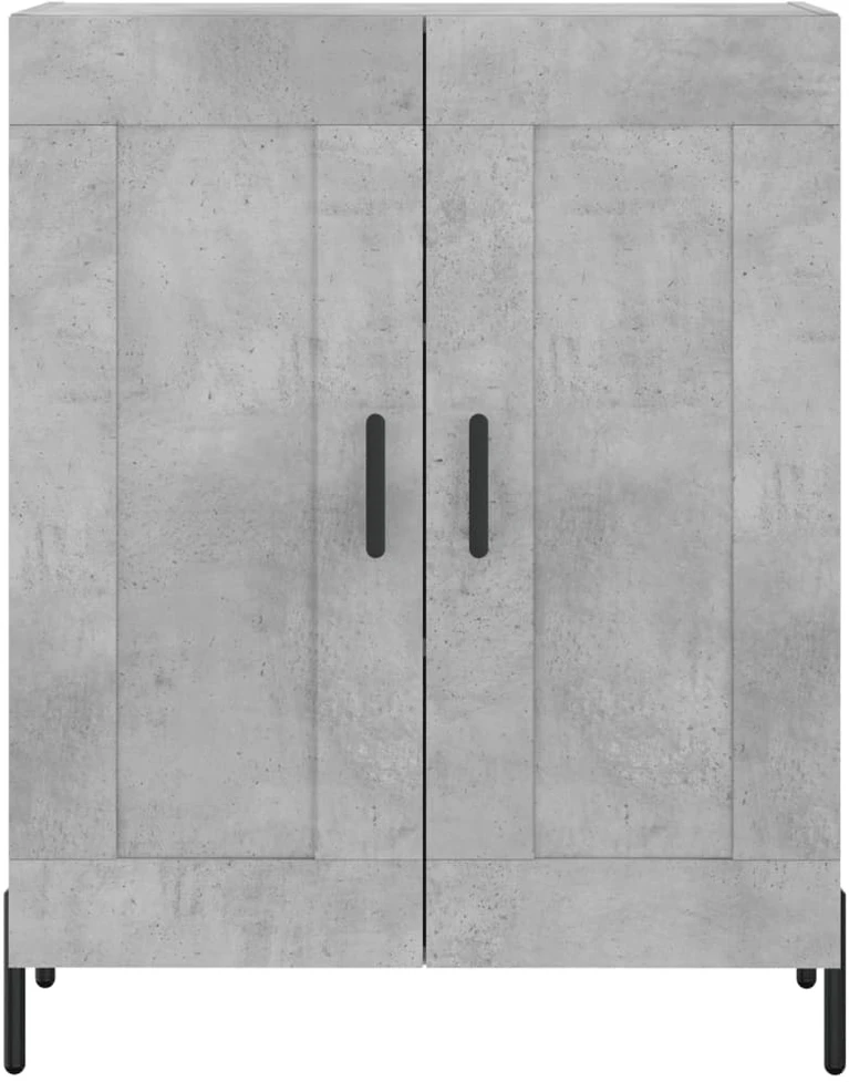 Šoninė spintelė, betono pilka, 69,5x34x90cm, apdirbta mediena