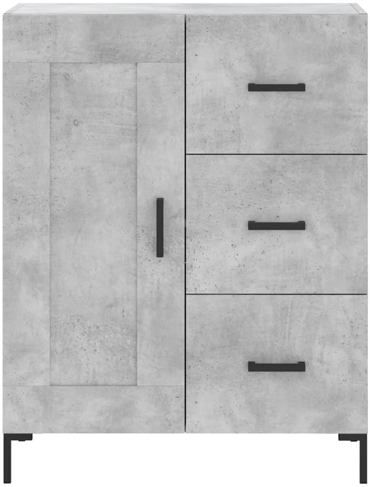Šoninė spintelė, betono pilka, 69,5x34x90cm, apdirbta mediena
