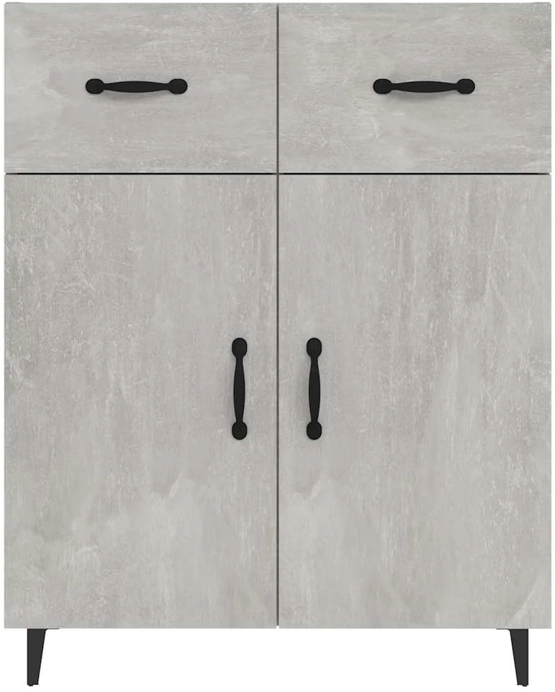 Šoninė spintelė, betono pilka, 69,5x34x90cm, apdirbta mediena