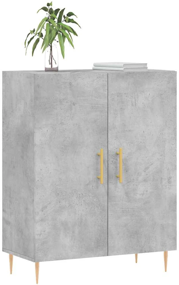 Šoninė spintelė, betono pilka, 69,5x34x90cm, apdirbta mediena