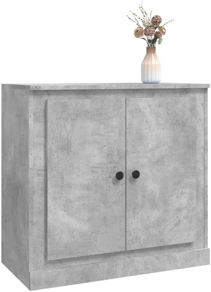 Šoninė spintelė, betono pilka, 70x35,5x67,5cm, apdirbta mediena