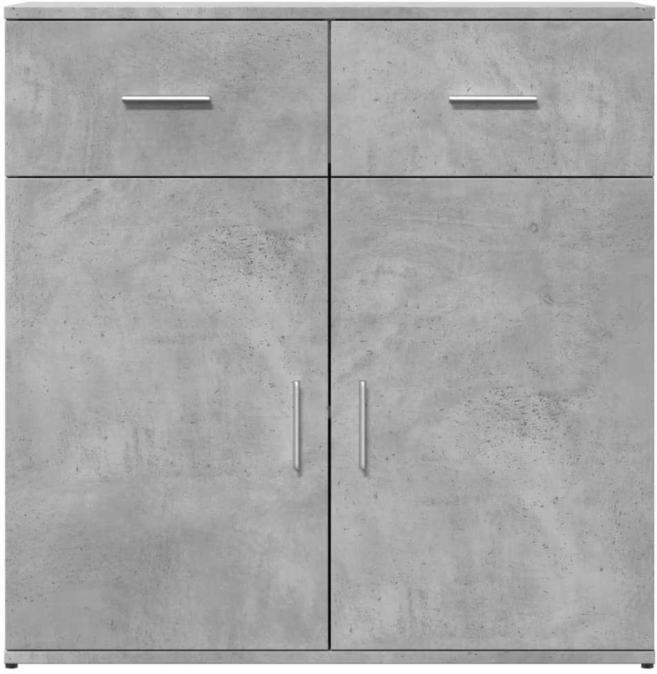 Šoninė spintelė, betono pilka, 79x38x80cm, apdirbta mediena