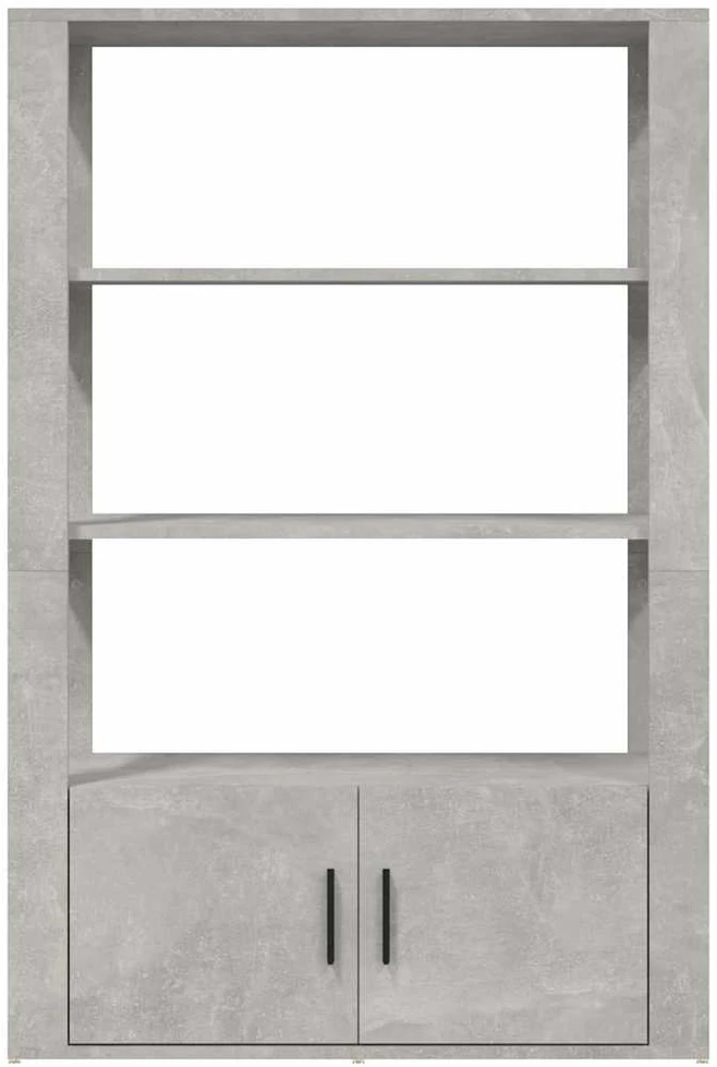 Šoninė spintelė, betono pilka, 80x30x119,5cm, apdirbta mediena