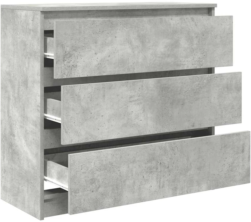 Šoninė spintelė, betono pilka, 80x35x76 cm, apdirbta mediena