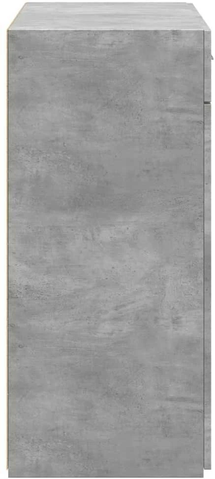 Šoninė spintelė, betono pilka, 80x42,5x93cm, apdirbta mediena