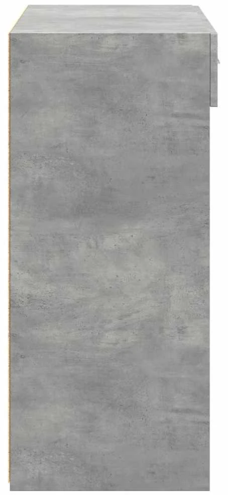 Šoninė spintelė, betono pilka, 80x42,5x93cm, apdirbta mediena