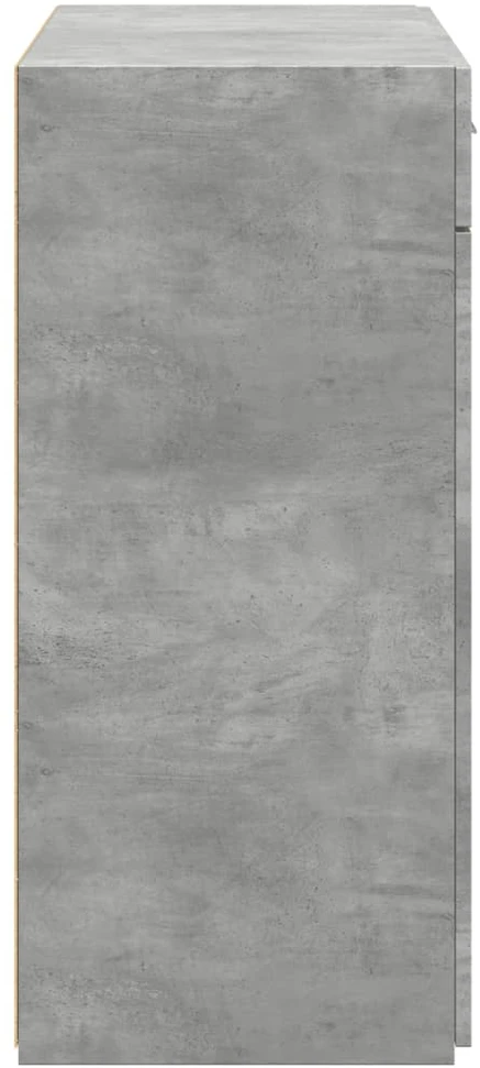 Šoninė spintelė, betono pilka, 80x42,5x93cm, apdirbta mediena