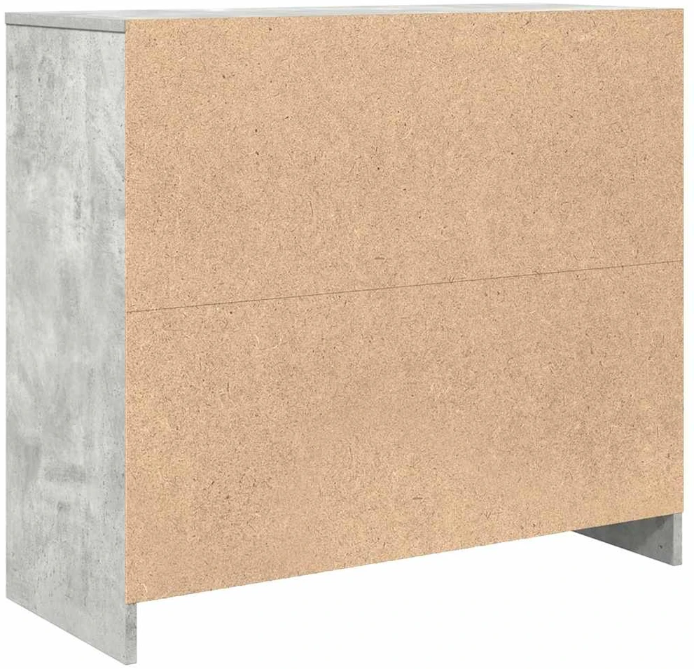 Šoninė spintelė, betono pilka, 85x34x76 cm, apdirbta mediena