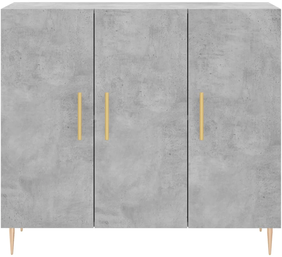 Šoninė spintelė, betono pilka, 90x34x80cm, apdirbta mediena