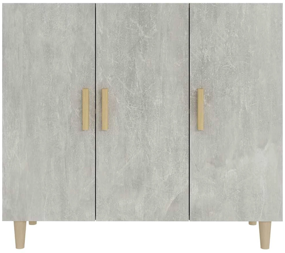 Šoninė spintelė, betono pilka, 90x34x80cm, apdirbta mediena