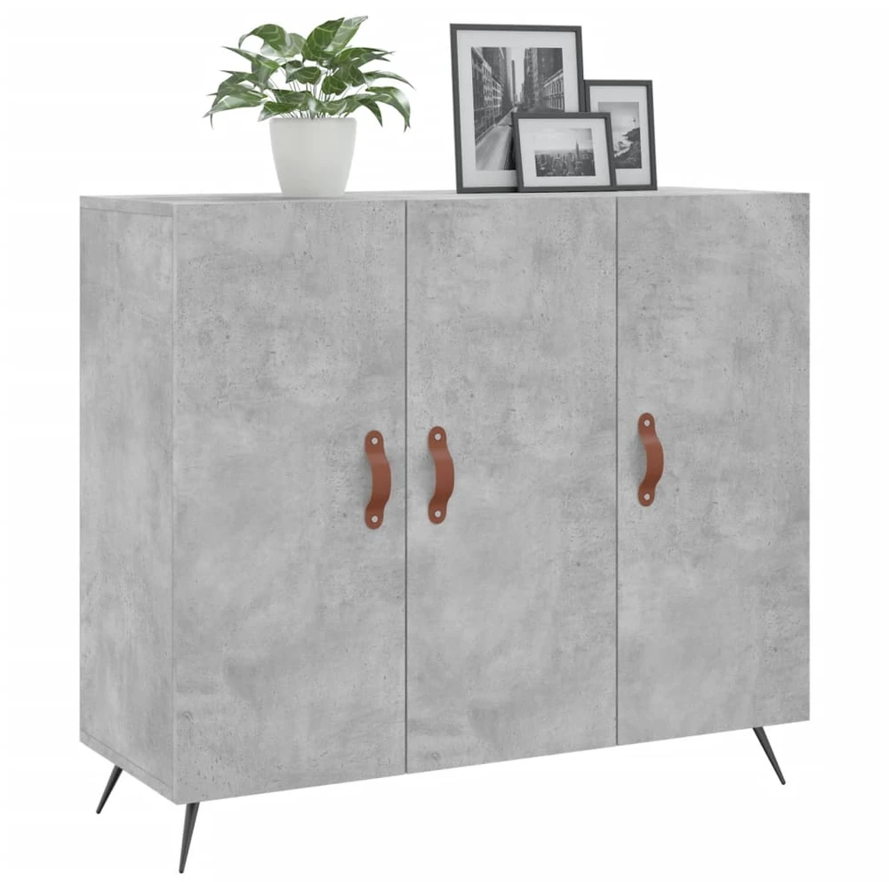 Šoninė spintelė, betono pilka, 90x34x80cm, apdirbta mediena