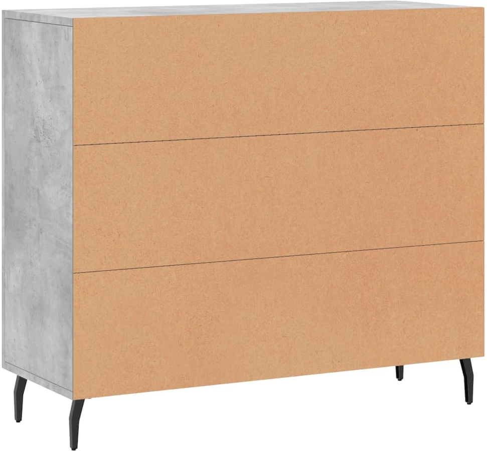 Šoninė spintelė, betono pilka, 90x34x80cm, apdirbta mediena