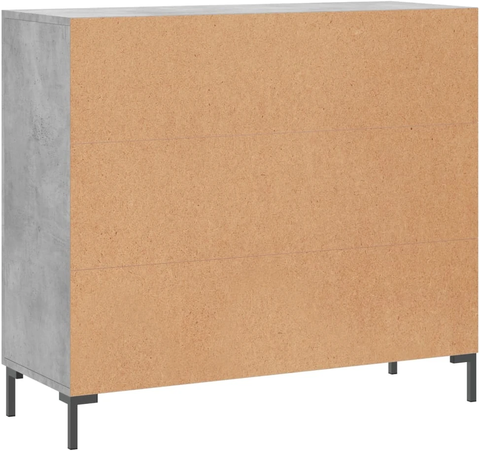 Šoninė spintelė, betono pilka, 90x34x80cm, apdirbta mediena