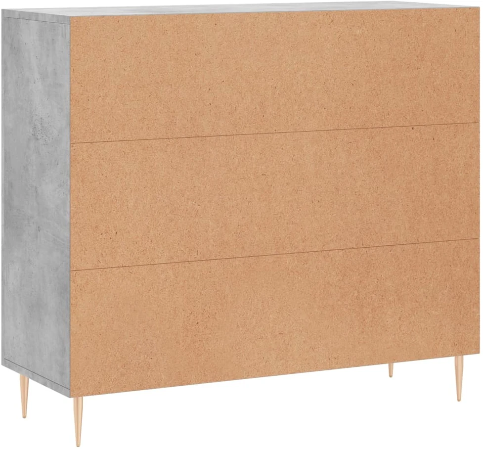 Šoninė spintelė, betono pilka, 90x34x80cm, apdirbta mediena