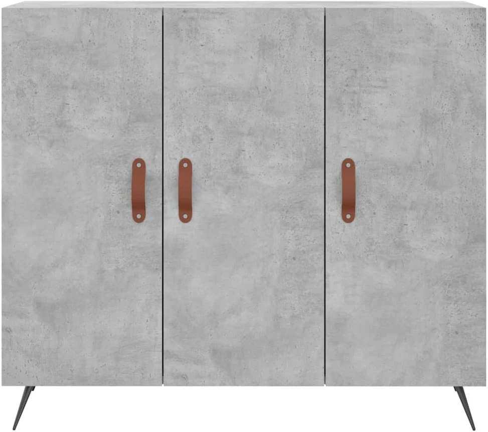 Šoninė spintelė, betono pilka, 90x34x80cm, apdirbta mediena