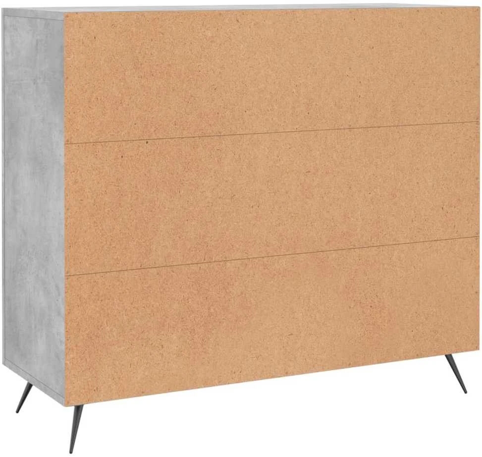 Šoninė spintelė, betono pilka, 90x34x80cm, apdirbta mediena