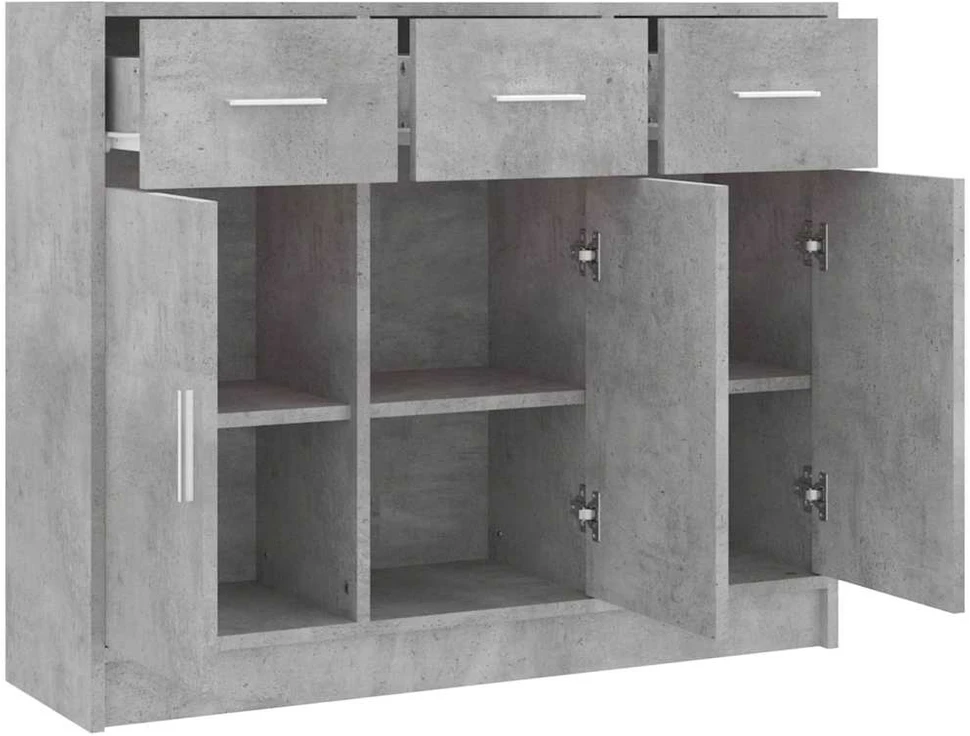 Šoninė spintelė, betono pilka, 91x28x75cm, apdirbta mediena