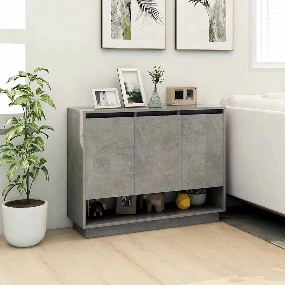 Šoninė spintelė, betono pilkos spalvos, 97x31x75cm, MDP
